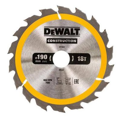Диск пиляльний СONSTRUCTION DeWALT DT1943