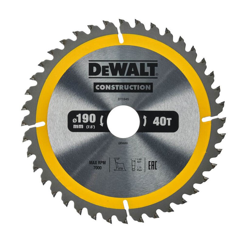 Диск пиляльний СONSTRUCTION DeWALT DT1945