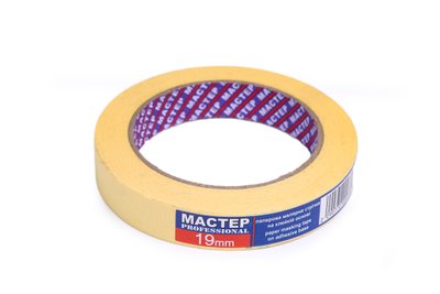 Малярна стрічка "Мастер"19мм жов.(12сп,72шт/ящ)Pro (упаковка 72 шт)