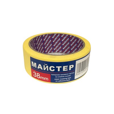 Малярна стрічка "Майстер" 38мм жов.(6сп.,36шт/ящ) (упаковка 36 шт)