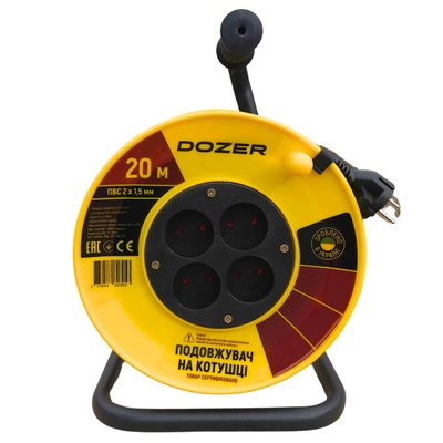 Подовжувач на котушці DOZER б/з ПВС 20м (2*1,5)