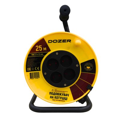 Подовжувач на котушці DOZER б/з ПВС 25м (2*1,5)