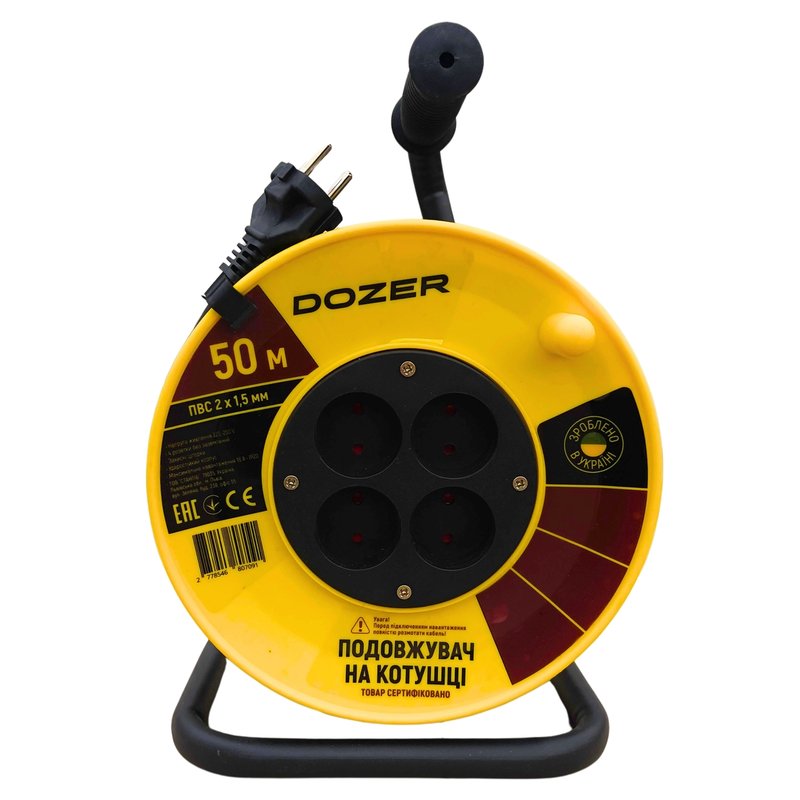 Подовжувач на котушці DOZER б/з ПВС 50м (2*1,5)