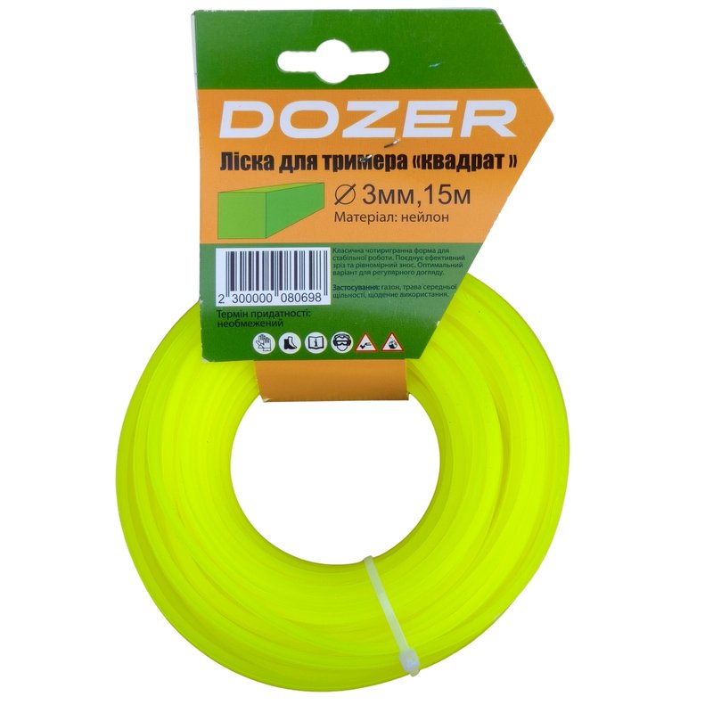 Ліска для тримера DOZER квадрат 3мм, 15м
