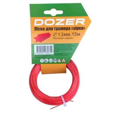 Ліска для тримера DOZER зірка 1,3мм, 15м