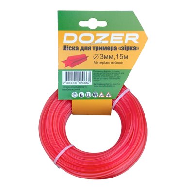 Ліска для тримера DOZER зірка 3мм, 15м
