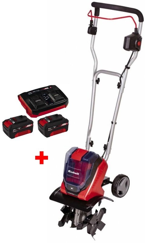 Набір культиватор акумуляторний Einhell GE-CR 30 Li - Solo + 18V Power-X-Twincharger 3 A і 2 акумулятора 18V 4,0 Ah
