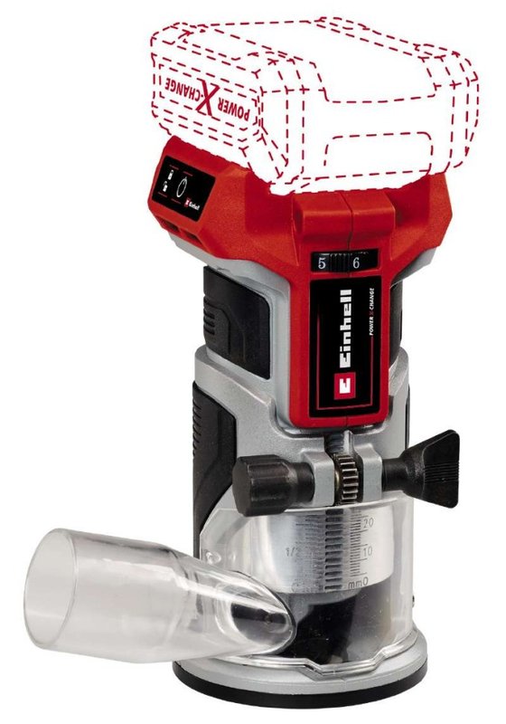 Фрезер акумуляторний безщітковий окантовочний Einhell TP-ET 18 Li BL + зарядне і акумулятор Starter-Kit 18V 2.5 Ah