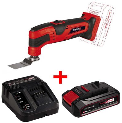 Набір багатофункціональний інструмент акумуляторний Einhell TC-MG 18 Li-Solo + Starter Kit 18V 2,5 Ah