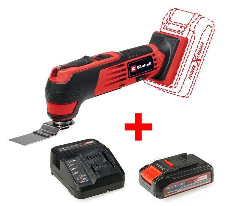Набір багатофункціональний інструмент акумуляторний Einhell TE-MG 18/1 Li - Solo + Starter Kit 2,5 Ah