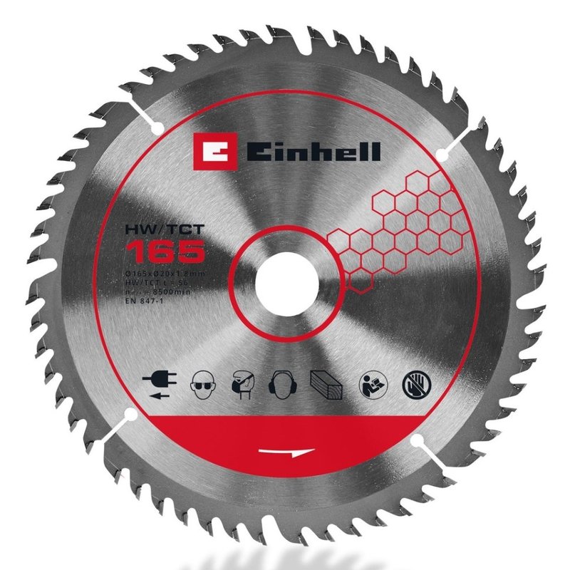 HW/TCT Пильний диск по дереву Einhell 165x20x1,8 мм T56