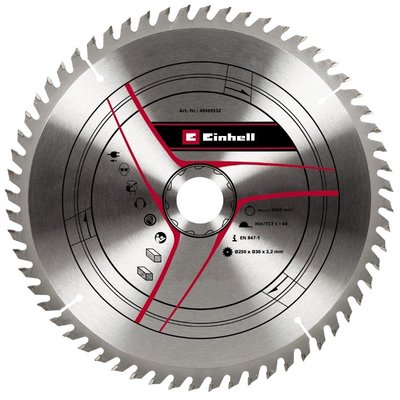 HW/TCT Пильний диск по дереву kwb 250х30x3,2 мм T60