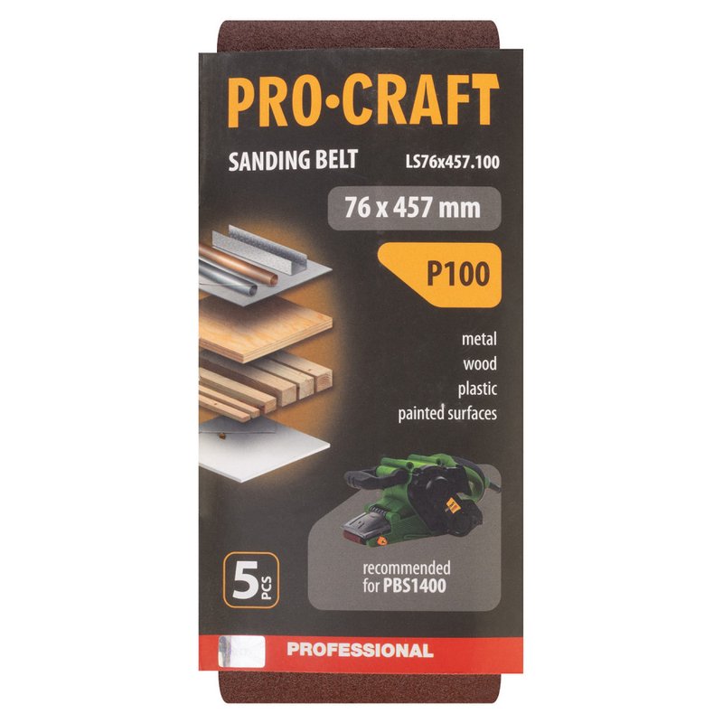 Стрічка шліфувальна Procraft LS76x457.100 (5 шт)