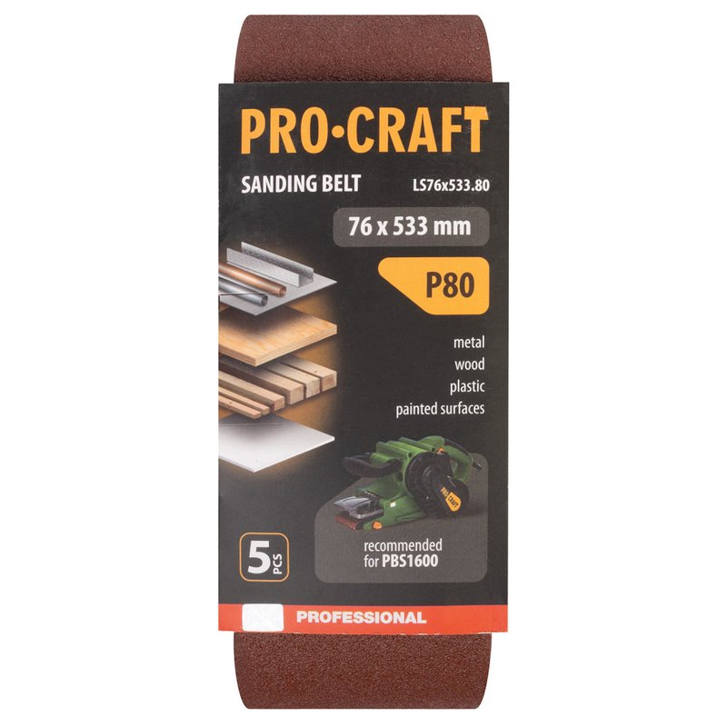 Стрічка шліфувальна Procraft LS76x533.80 (5 шт)