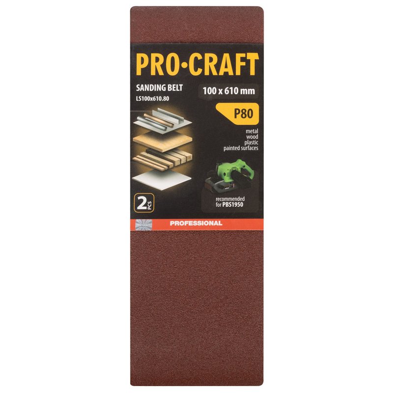 Стрічка шліфувальна Procraft LS100x610.80 (2 шт)