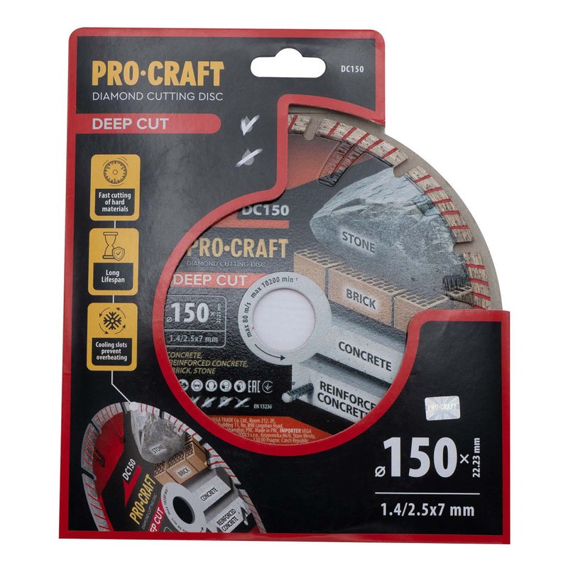 Алмазний диск Procraft DC150 150мм 22,23мм 2.5 мм
