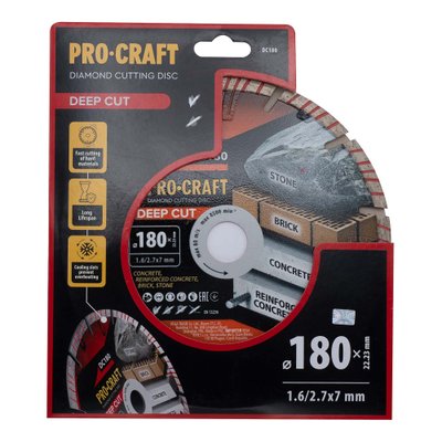 Алмазний диск Procraft DC180 180мм 22,23мм 2.7 мм