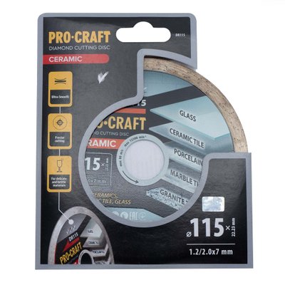 Алмазний диск Procraft DR115 115мм 22,23мм 2.0 мм