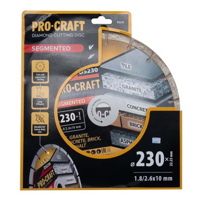 Алмазний диск Procraft DS230 230мм 22,23мм 2.6 мм