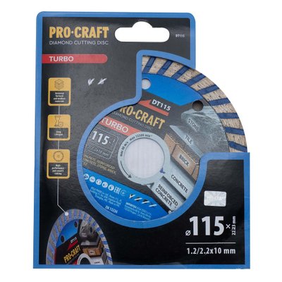 Алмазний диск Procraft DT115 115мм 22,23мм 2.2 мм