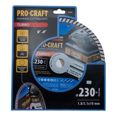 Алмазний диск Procraft DT230 230мм 22,23мм 3.1 мм