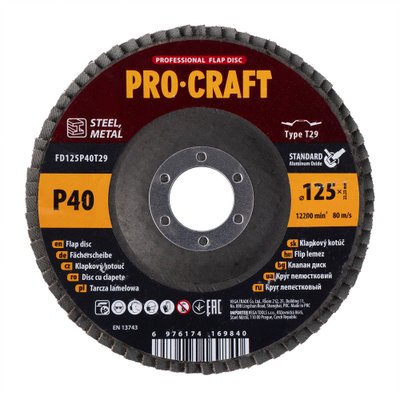 Диск пелюстковий Procraft FD125P40T29 UNIVERSAL