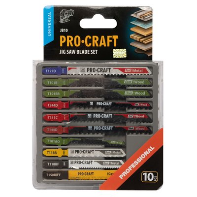 Набір пильних полотен для лобзика Procraft JB10