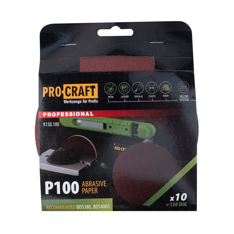 Круг шліфувальний самозачепний Procraft K150.100 UNIVERSAL (набір 10 шт.)