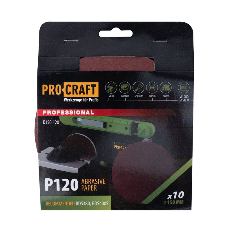 Круг шліфувальний самозачепний Procraft K150.120 UNIVERSAL (набір 10 шт.)