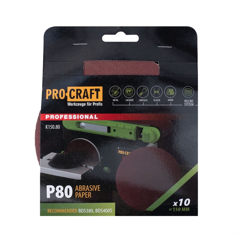 Круг шліфувальний самозачепний Procraft K150.80 UNIVERSAL (набір 10 шт.)
