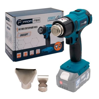 Акумуляторний фен PROFI-TEC DHG550PT (20V, 350-550 ºС, каркас, коробка)