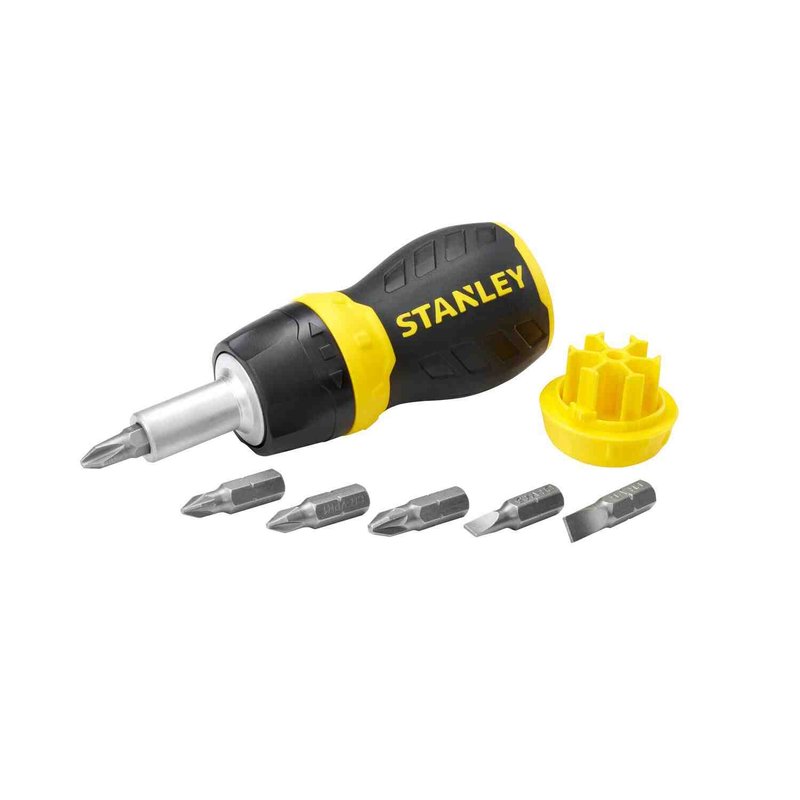 Викрутка - набір Multibit Stubby, реверсивна, з шістьма змінними бітами STANLEY 0-66-358