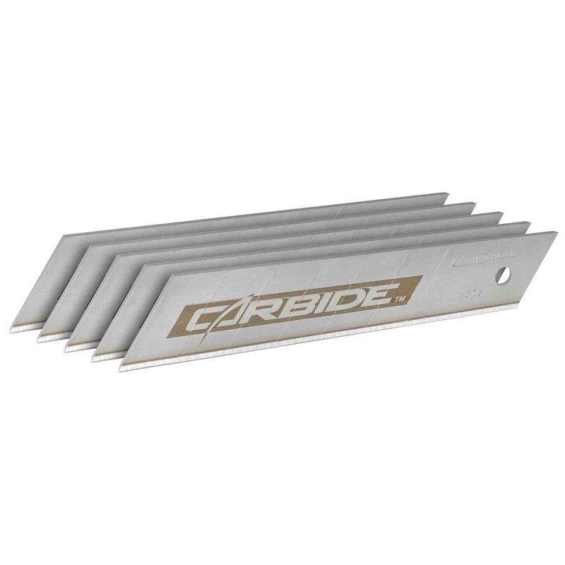 Леза запасні Carbide шириною 25 мм з сегментами, що відламуються для ножів з висувними лезами, 5 штук STANLEY STHT0-11825